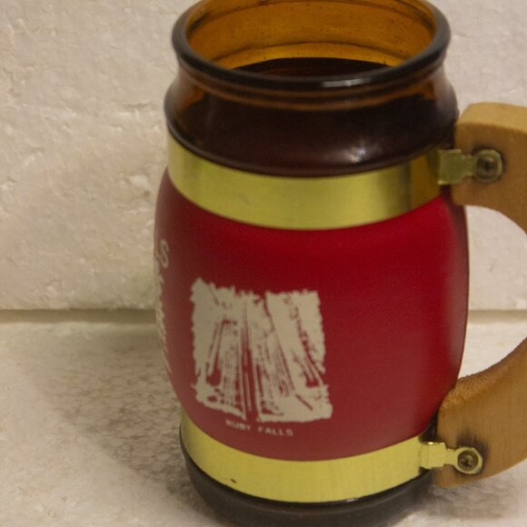 5" Souvenir Brown Glass Wrapped Mug Ruby Falls Lookout Mountain Tennessee - Picture 3 of 5